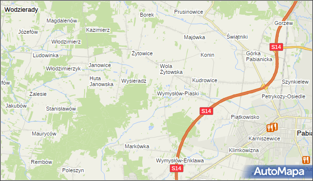 mapa Wymysłów-Piaski, Wymysłów-Piaski na mapie Targeo