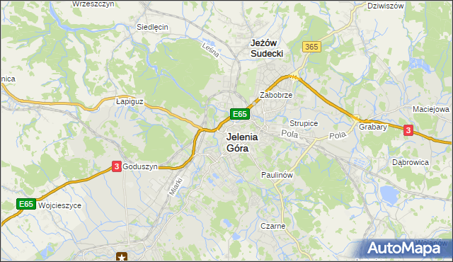 mapa Jelenia Góra, Jelenia Góra na mapie Targeo
