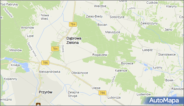 mapa Rogaczew, Rogaczew na mapie Targeo