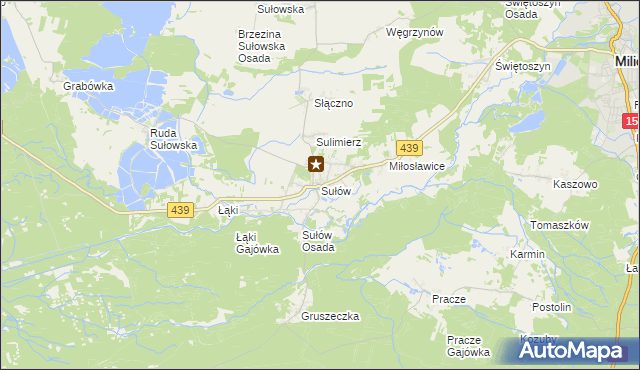 mapa Sułów gmina Milicz, Sułów gmina Milicz na mapie Targeo