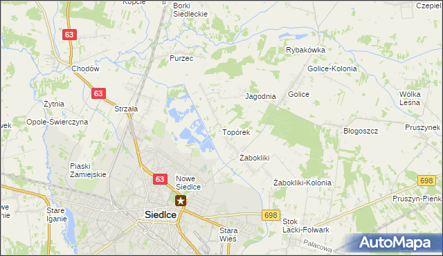 mapa Topórek, Topórek na mapie Targeo