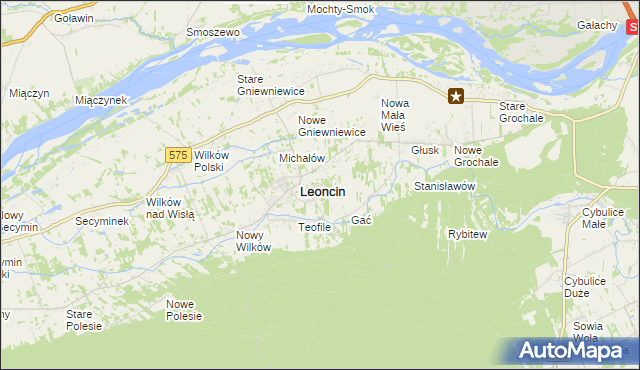 mapa Wincentówek gmina Leoncin, Wincentówek gmina Leoncin na mapie Targeo