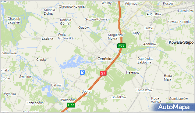 mapa Orońsko, Orońsko na mapie Targeo