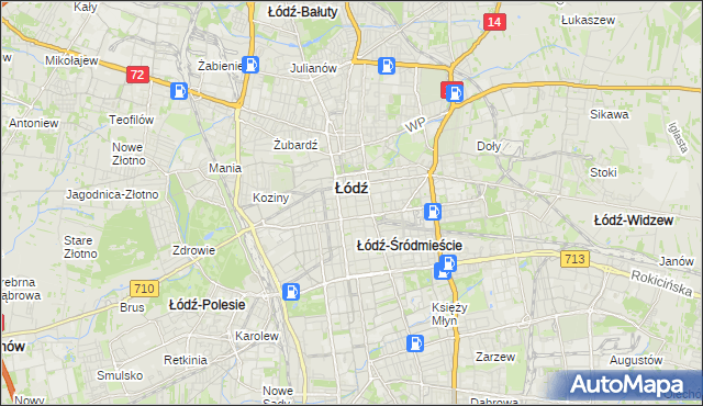 mapa Śródmieście gmina Łódź, Śródmieście gmina Łódź na mapie Targeo