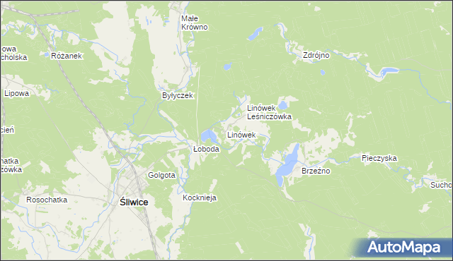 mapa Linówek gmina Śliwice, Linówek gmina Śliwice na mapie Targeo