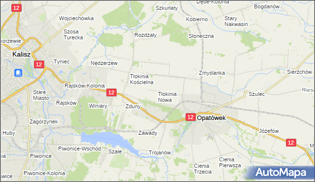mapa Tłokinia Nowa, Tłokinia Nowa na mapie Targeo