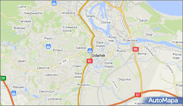 mapa Gdańska, Gdańsk na mapie Targeo