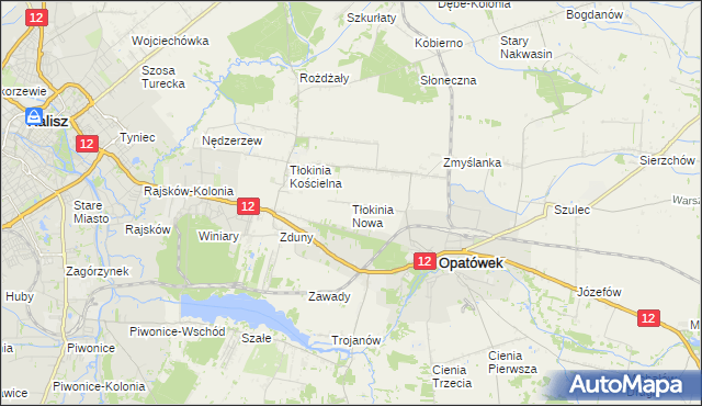 mapa Tłokinia Nowa, Tłokinia Nowa na mapie Targeo