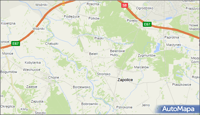 mapa Beleń-Kolonia, Beleń-Kolonia na mapie Targeo