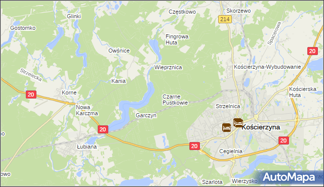 mapa Czarne Pustkowie, Czarne Pustkowie na mapie Targeo