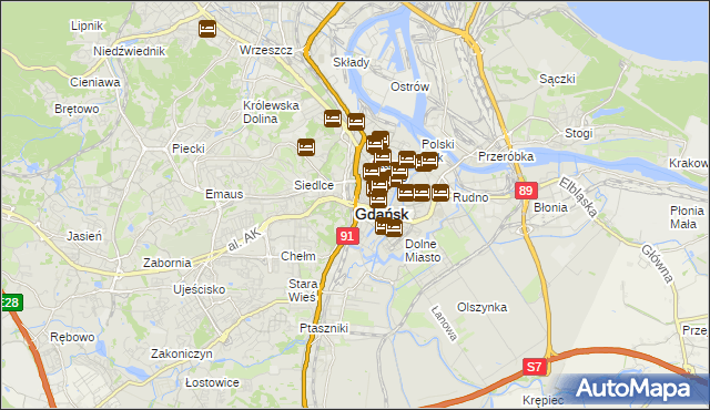 mapa Gdańska, Gdańsk na mapie Targeo
