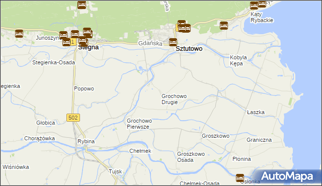 mapa Grochowo Drugie, Grochowo Drugie na mapie Targeo