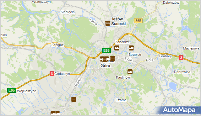 mapa Jelenia Góra, Jelenia Góra na mapie Targeo