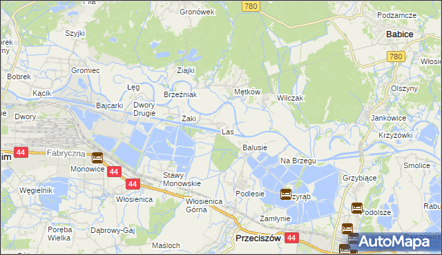 mapa Las gmina Przeciszów, Las gmina Przeciszów na mapie Targeo