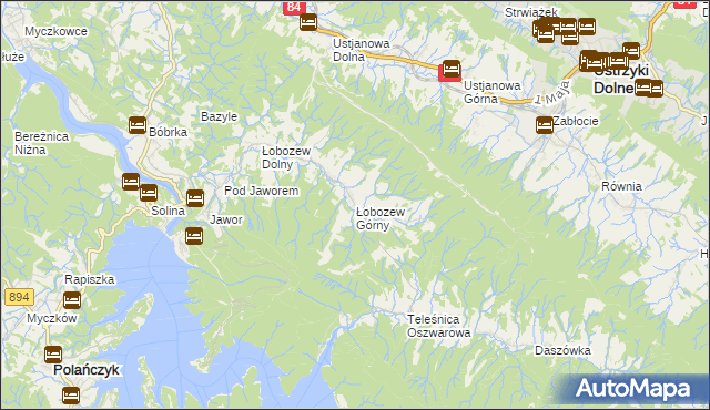 mapa Łobozew Górny, Łobozew Górny na mapie Targeo