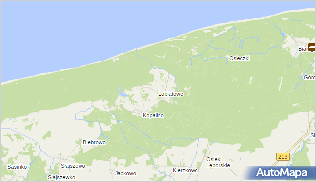 mapa Lubiatowo gmina Choczewo, Lubiatowo gmina Choczewo na mapie Targeo