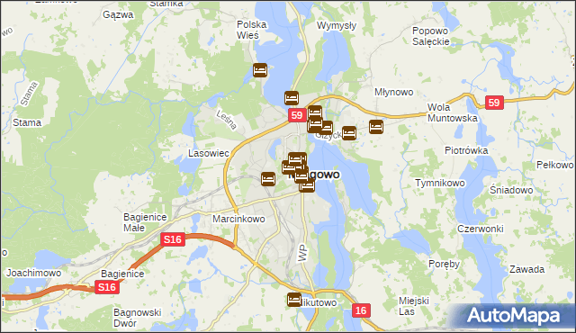 mapa Mrągowo, Mrągowo na mapie Targeo