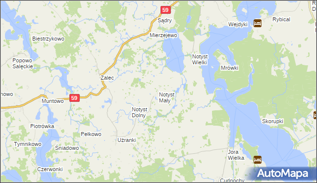 mapa Notyst Mały, Notyst Mały na mapie Targeo