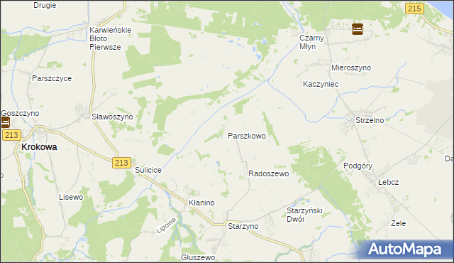 mapa Parszkowo, Parszkowo na mapie Targeo