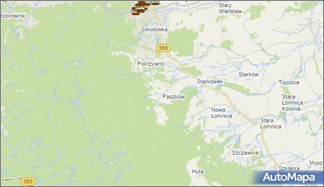 mapa Paszków gmina Bystrzyca Kłodzka, Paszków gmina Bystrzyca Kłodzka na mapie Targeo