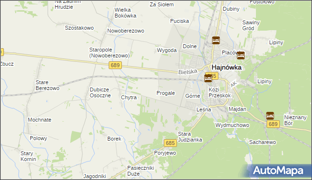 mapa Progale, Progale na mapie Targeo