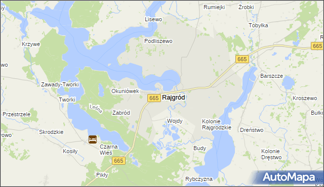 mapa Rajgród powiat grajewski, Rajgród powiat grajewski na mapie Targeo