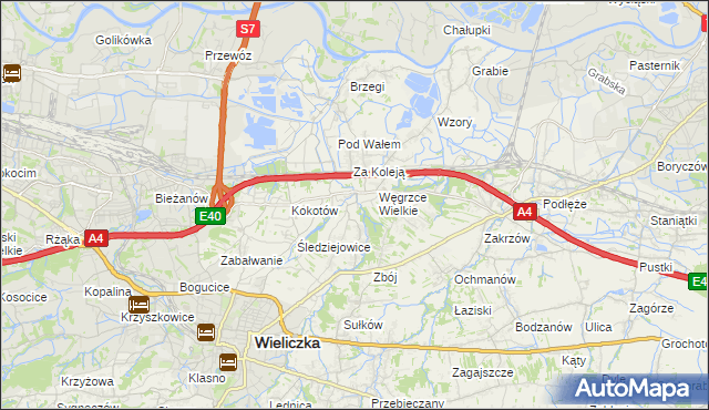 mapa Strumiany gmina Wieliczka, Strumiany gmina Wieliczka na mapie Targeo