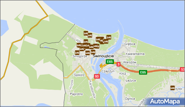 mapa Świnoujście, Świnoujście na mapie Targeo