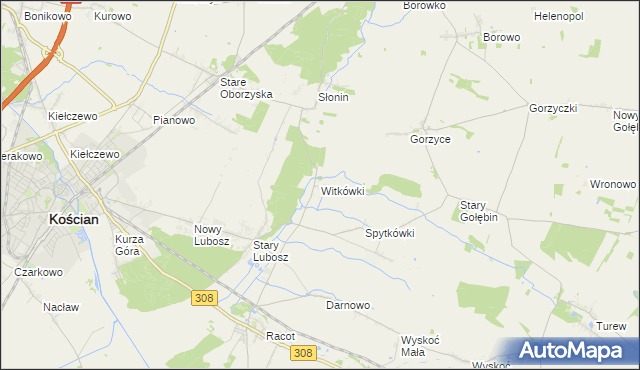 mapa Witkówki, Witkówki na mapie Targeo