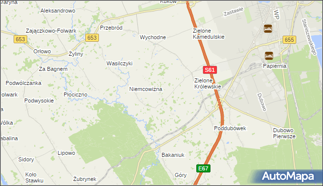 mapa Zielone Drugie, Zielone Drugie na mapie Targeo
