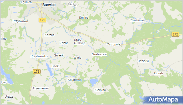 mapa Grabiążek, Grabiążek na mapie Targeo