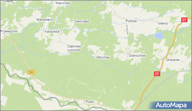 mapa Włochów gmina Przewóz, Włochów gmina Przewóz na mapie Targeo
