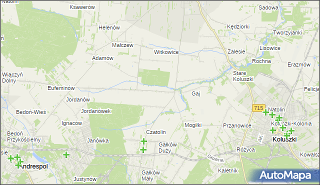 mapa Gałkówek-Parcela, Gałkówek-Parcela na mapie Targeo