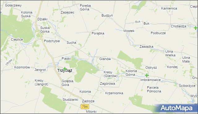 mapa Glanów, Glanów na mapie Targeo