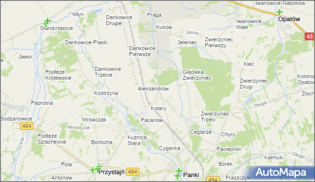 mapa Janiki, Janiki na mapie Targeo