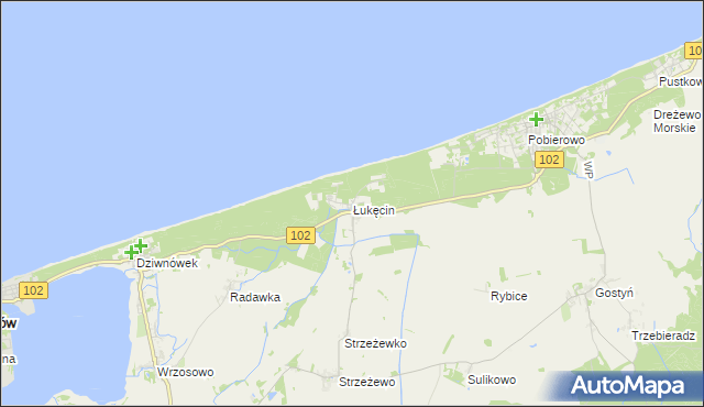mapa Łukęcin, Łukęcin na mapie Targeo