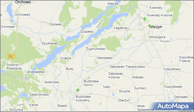 mapa Marszewo gmina Kleczew, Marszewo gmina Kleczew na mapie Targeo