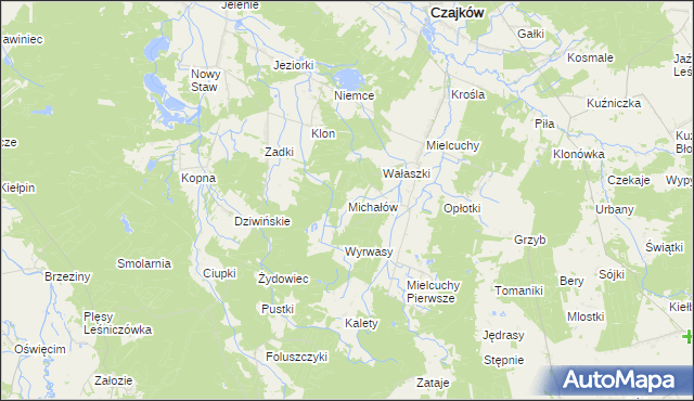 mapa Michałów gmina Czajków, Michałów gmina Czajków na mapie Targeo