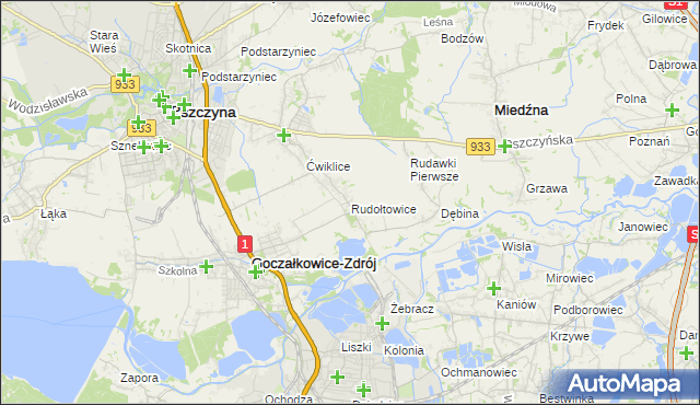 mapa Rudołtowice, Rudołtowice na mapie Targeo