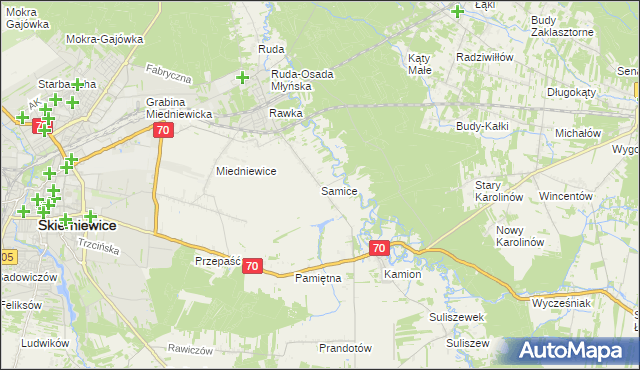 mapa Samice, Samice na mapie Targeo