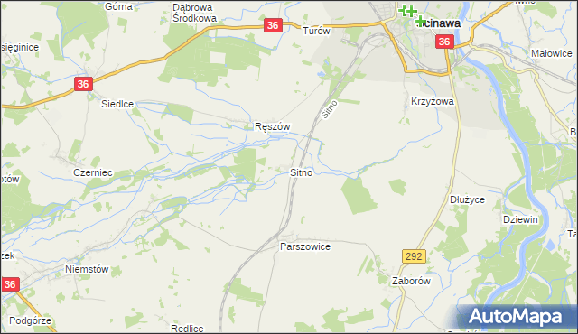 mapa Sitno gmina Ścinawa, Sitno gmina Ścinawa na mapie Targeo