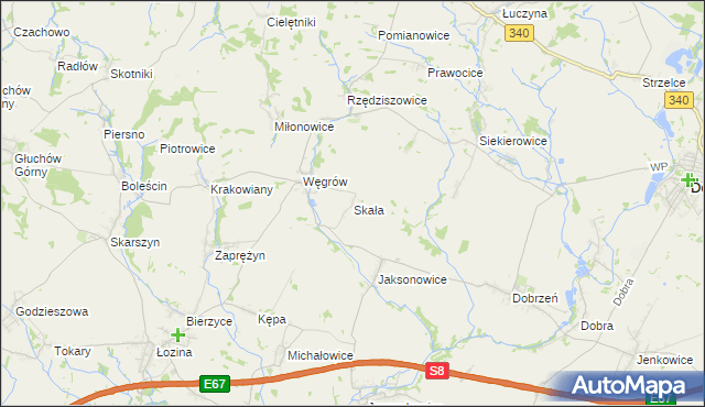 mapa Skała gmina Długołęka, Skała gmina Długołęka na mapie Targeo