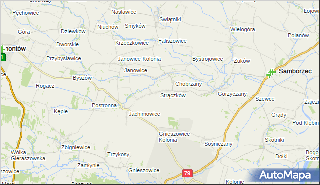 mapa Strączków, Strączków na mapie Targeo