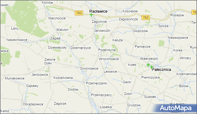 mapa Wrocimowice, Wrocimowice na mapie Targeo