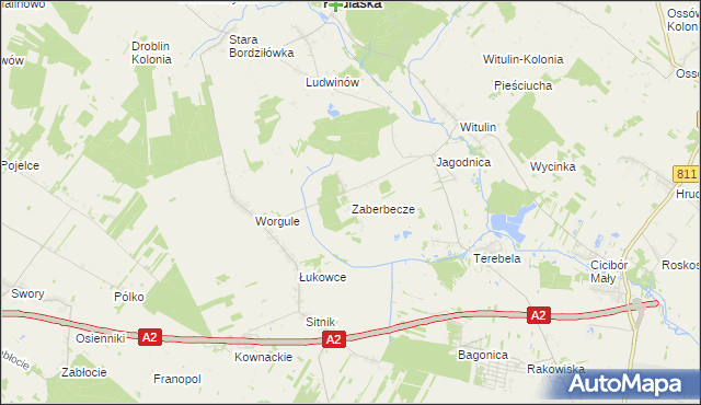 mapa Zaberbecze, Zaberbecze na mapie Targeo