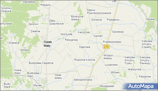 mapa Dąbrowa gmina Koło, Dąbrowa gmina Koło na mapie Targeo