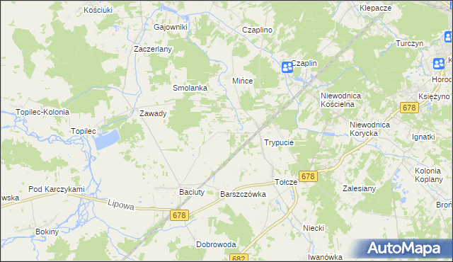 mapa Baciuty-Kolonia, Baciuty-Kolonia na mapie Targeo
