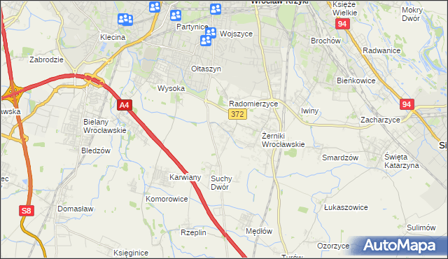mapa Biestrzyków, Biestrzyków na mapie Targeo