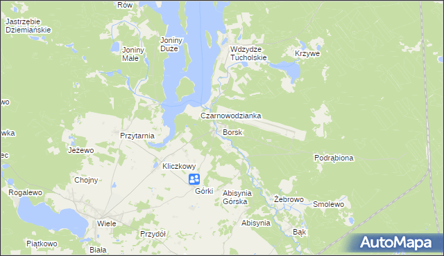 mapa Borsk gmina Karsin, Borsk gmina Karsin na mapie Targeo