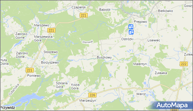 mapa Buszkowy, Buszkowy na mapie Targeo